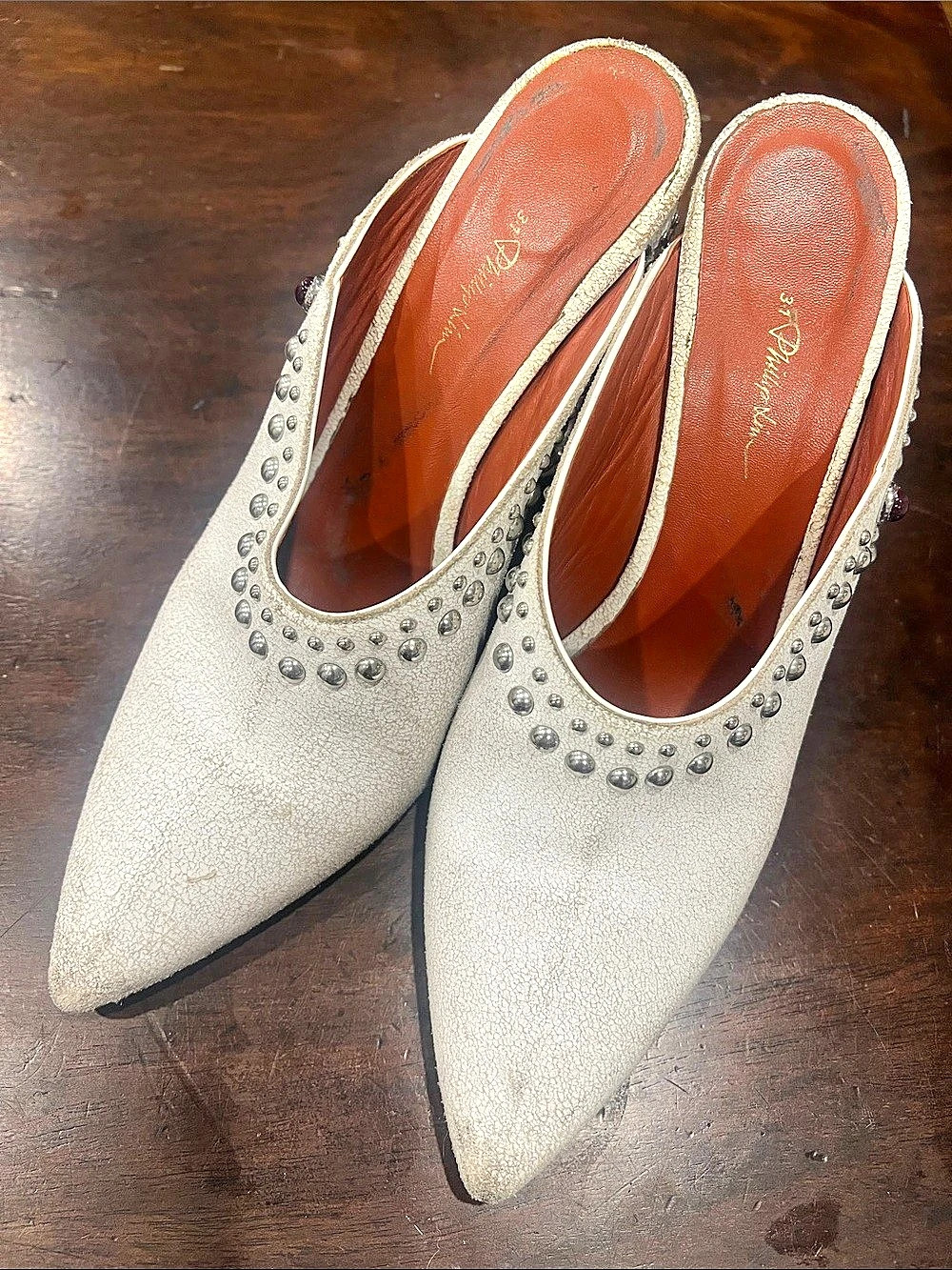 3.1 Philip lim Studded Pointed-Toe Heels in White